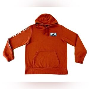 The North Face Unisex Orange Hoodie w Embroidered Moose Patch Sz L